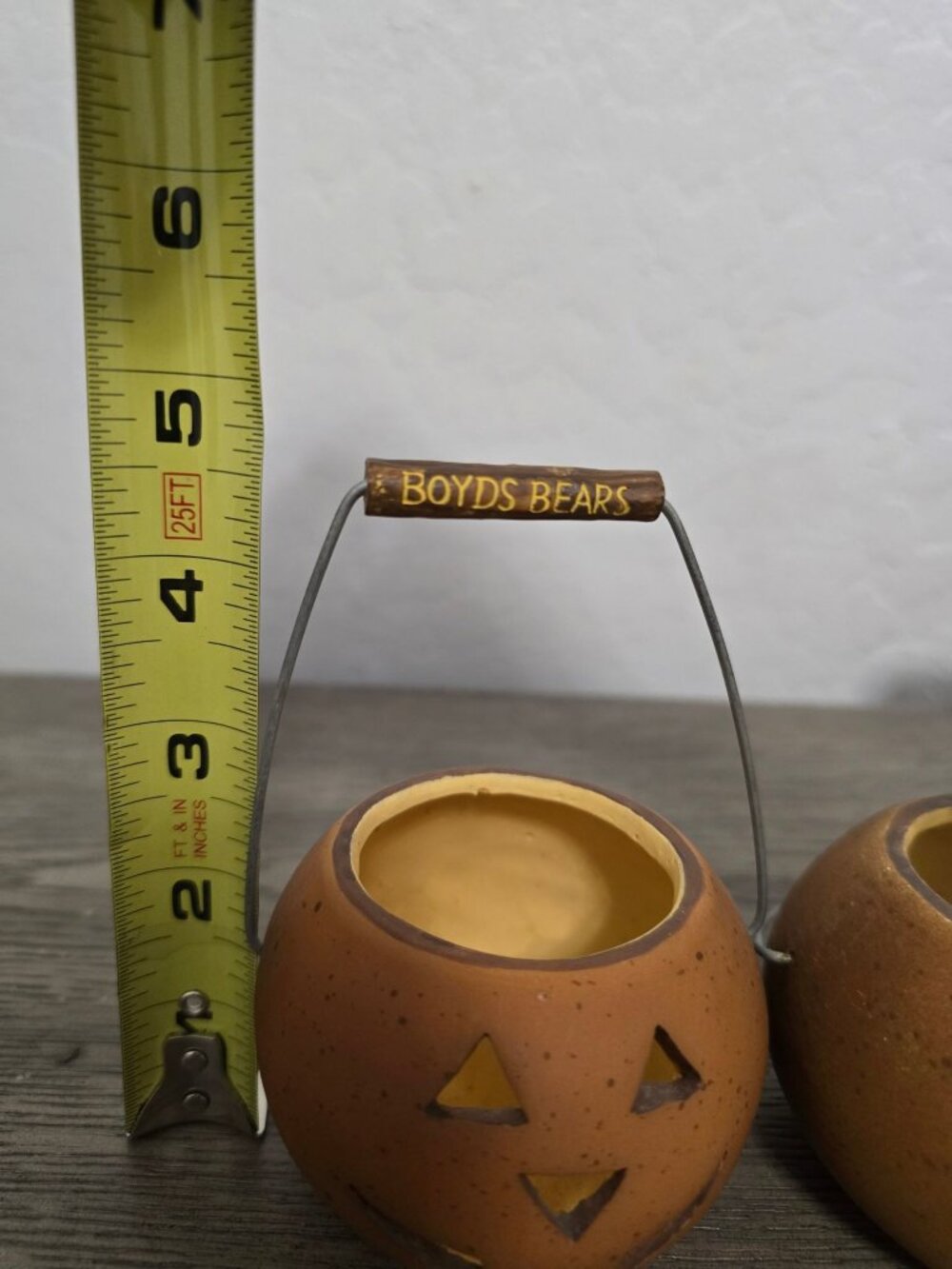 Vintage Boyds Bears Mini Halloween Jack-O-Lantern Pail Buckets Set/2 - Picture 11 of 13